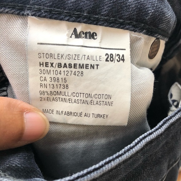 EUC Acne Black Hex Basement Frayed Hem Skinny Jean - Picture 10 of 10